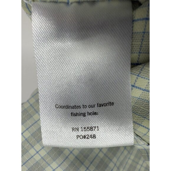 Poncho Mens Western Shirt Pearl Snap Size XL Reg Fit Light Green Fishing Outdoor - Picture 12 of 14